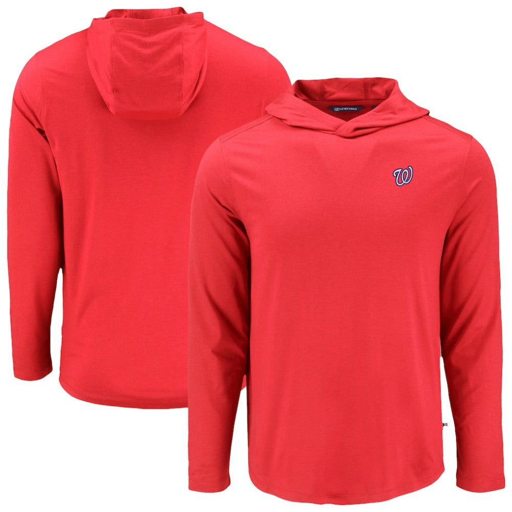 Washington Nationals Cutter & Buck Coastline Epic Comfort Recycled Eco Hoodie Long Sleeve T-Shirt - Red
