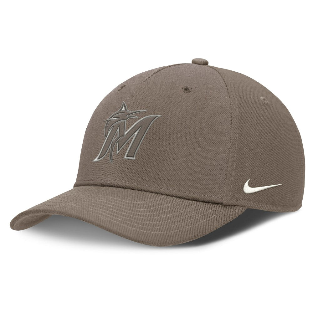 Miami Marlins Rise Performance Adjustable Hat - Brown | Nike