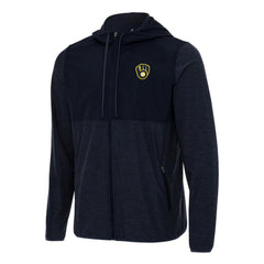 Milwaukee Brewers Antigua Sway Full-Zip Hoodie - Navy
