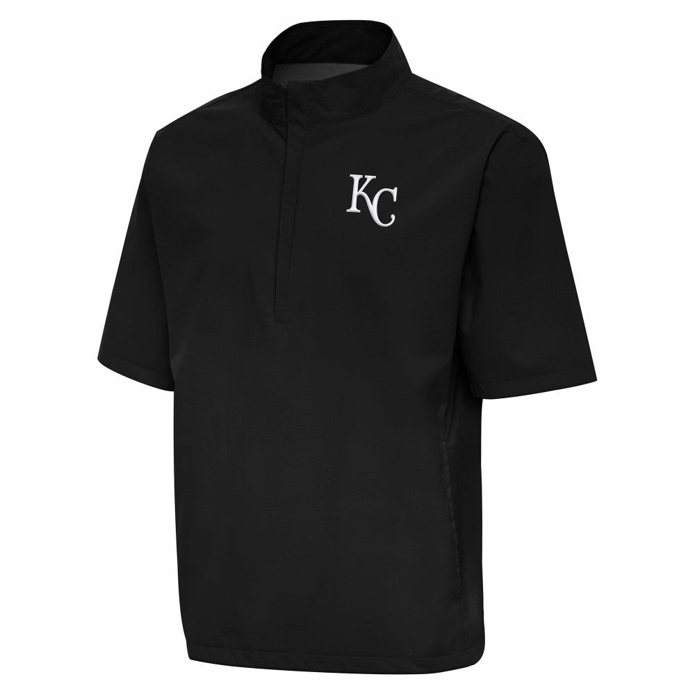 Kansas City Royals Antigua Brisk Quarter-Zip Wind Shirt - Black