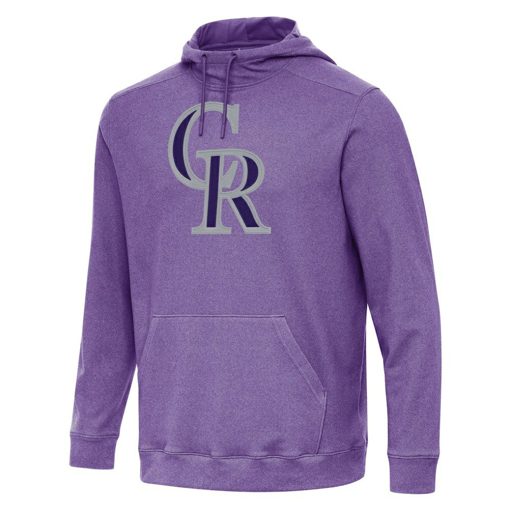 Colorado Rockies Antigua Cloud Pullover Hoodie - Heather Purple