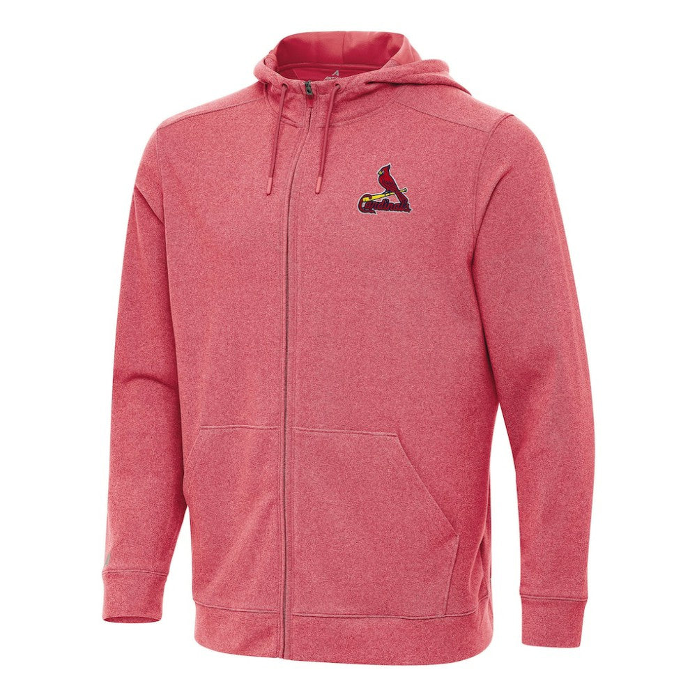 St. Louis Cardinals Antigua Effortless Full-Zip Hooded Jacket - Heather Red
