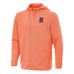 Detroit Tigers Antigua Effortless Full-Zip Hooded Jacket - Heather Orange