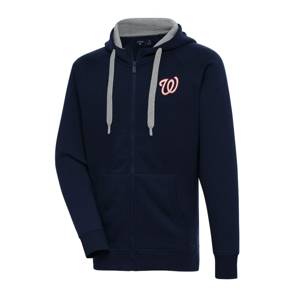 Washington Nationals Antigua Big & Tall Victory Full-Zip Hoodie Jacket - Navy