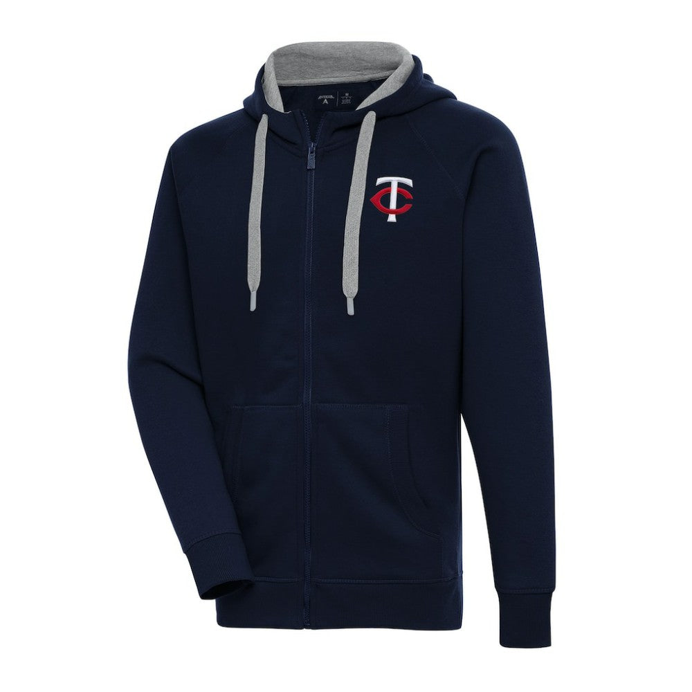 Minnesota Twins Antigua Big & Tall Victory Full-Zip Hoodie Jacket - Navy