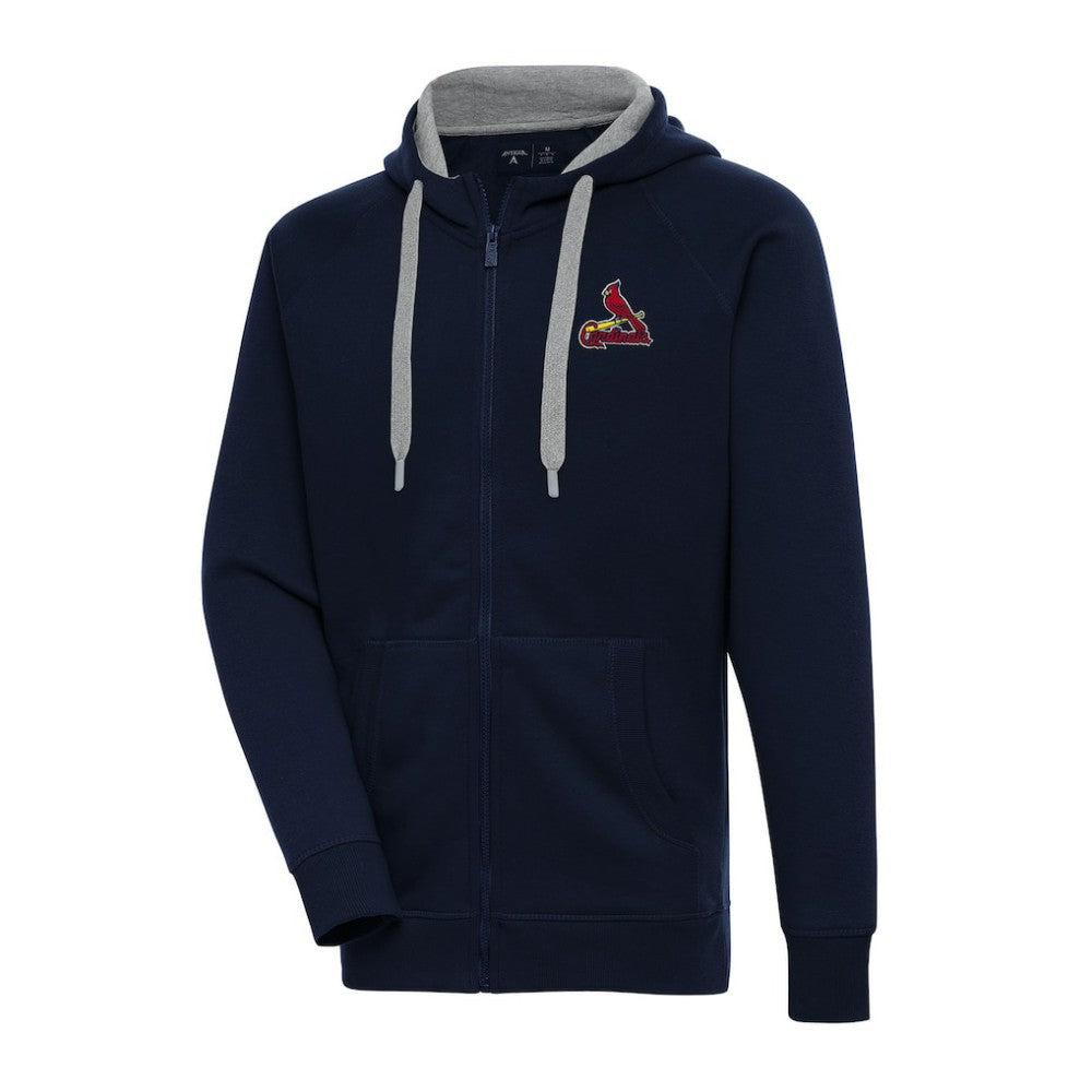 St. Louis Cardinals Antigua Big & Tall Victory Full-Zip Hoodie Jacket - Navy