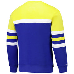 Golden State Warriors Hardwood Classics Vintage Logo Head Coach Pullover Sweatshirt sale - Royal/Gold | Mitchell & Ness online