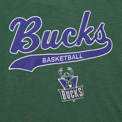 Milwaukee Bucks Hardwood Classics Felt Applique Slub T-Shirt - Green | Mitchell & Ness outlet