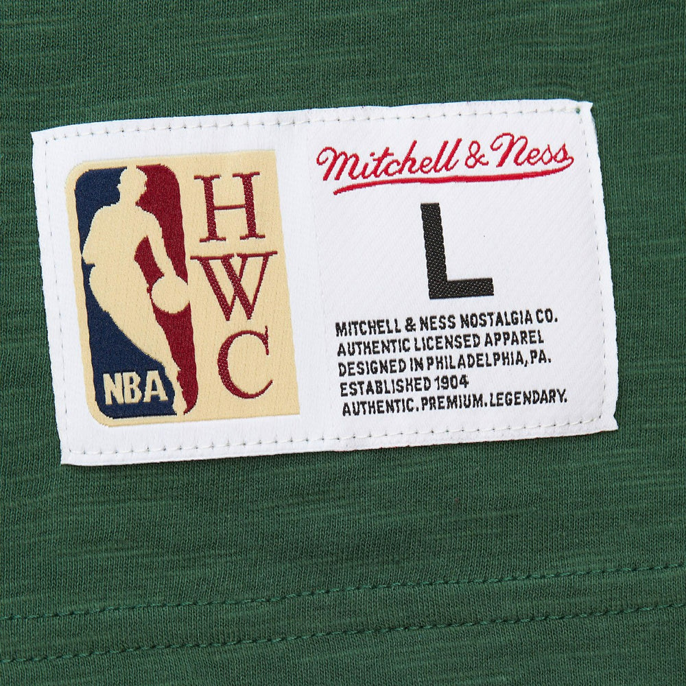 Milwaukee Bucks Hardwood Classics Felt Applique Slub T-Shirt - Green | Mitchell & Ness outlet