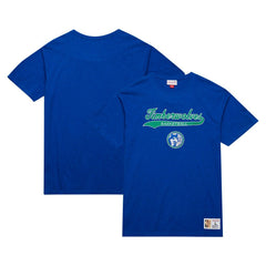 Minnesota Timberwolves Hardwood Classics Felt Applique Slub T-Shirt - Blue | Mitchell & Ness cheap