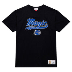 Orlando Magic Hardwood Classics Felt Applique Slub T-Shirt - Black | Mitchell & Ness online