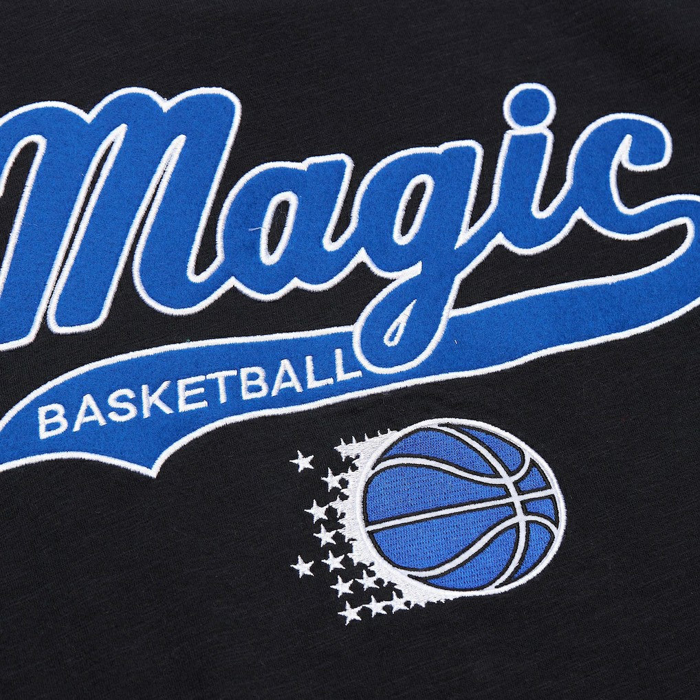 Orlando Magic Hardwood Classics Felt Applique Slub T-Shirt - Black | Mitchell & Ness online