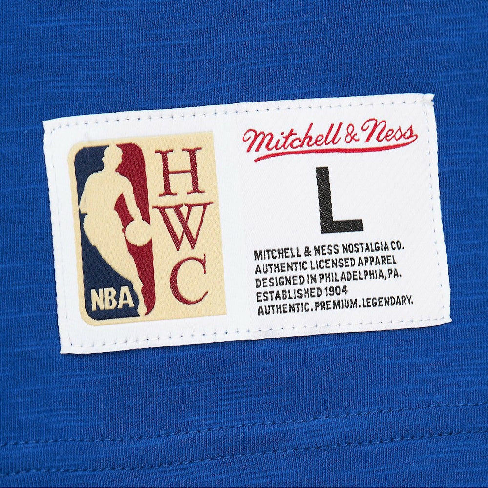 Philadelphia 76ers Hardwood Classics Felt Applique Slub T-Shirt - Royal | Mitchell & Ness cheap