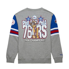 Philadelphia 76ers Hardwood Classics All Over 4.0 Pullover Sweatshirt - Heather Gray | Mitchell & Ness sale