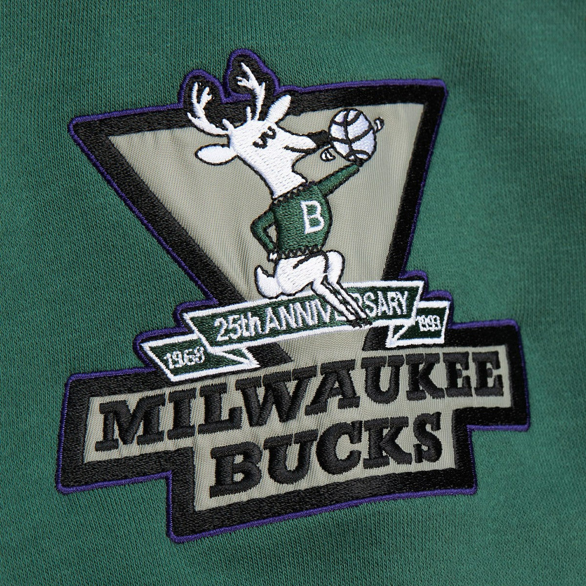 Milwaukee Bucks Hardwood Classics All Over 4.0 Pullover Sweatshirt - Heather Gray | Mitchell & Ness cheap