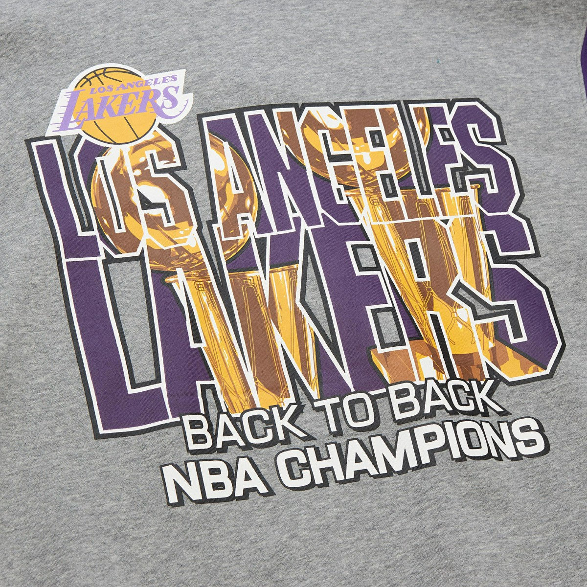 Los Angeles Lakers Hardwood Classics All Over 4.0 Pullover Sweatshirt - Heather Gray | Mitchell & Ness for sale