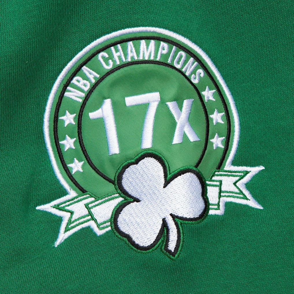 Boston Celtics Hardwood Classics All Over 4.0 Pullover Sweatshirt - Heather Gray | Mitchell & Ness on sale