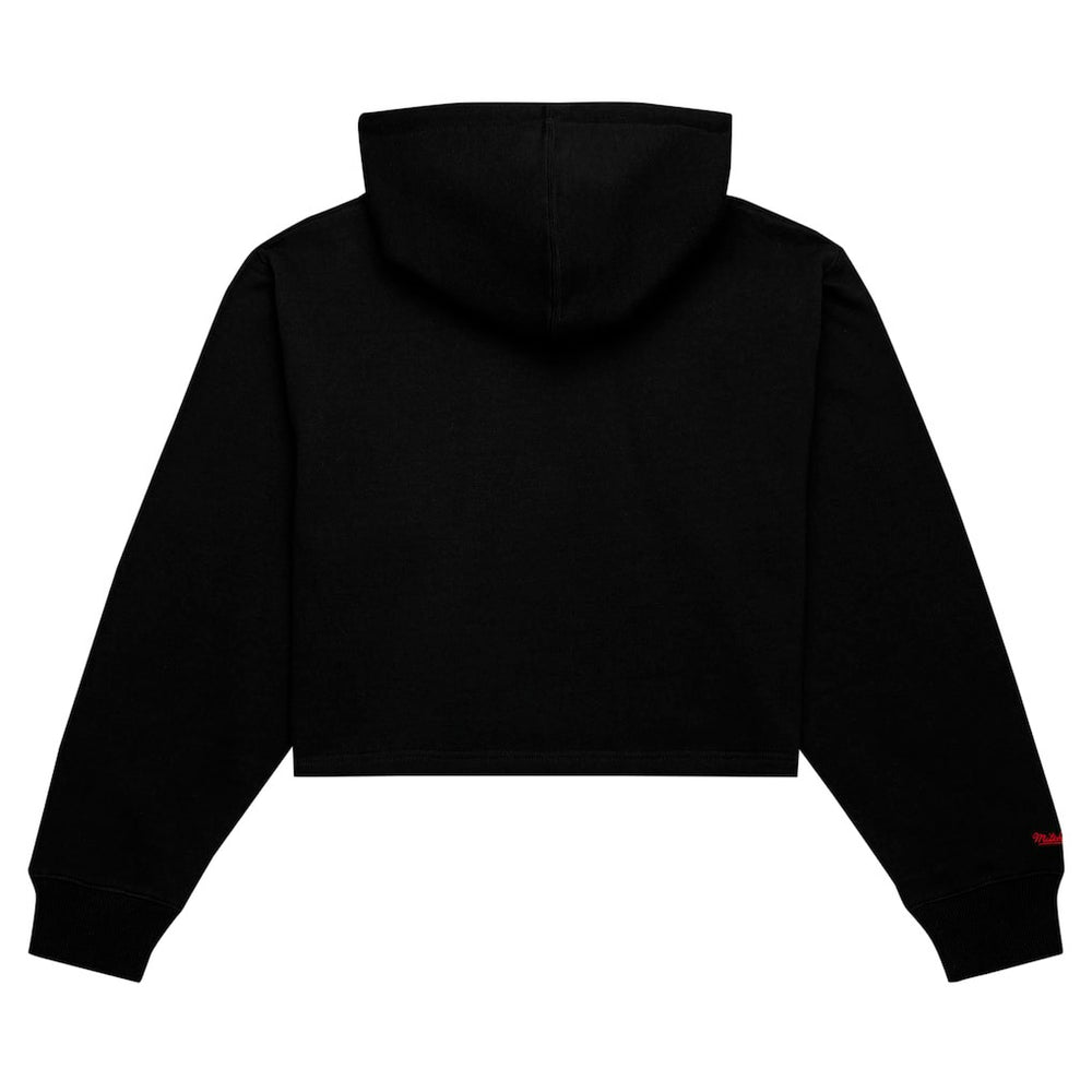 Chicago Bulls Women's Hardwood Classics Cropped Pullover Hoodie - Black | Mitchell & Ness online
