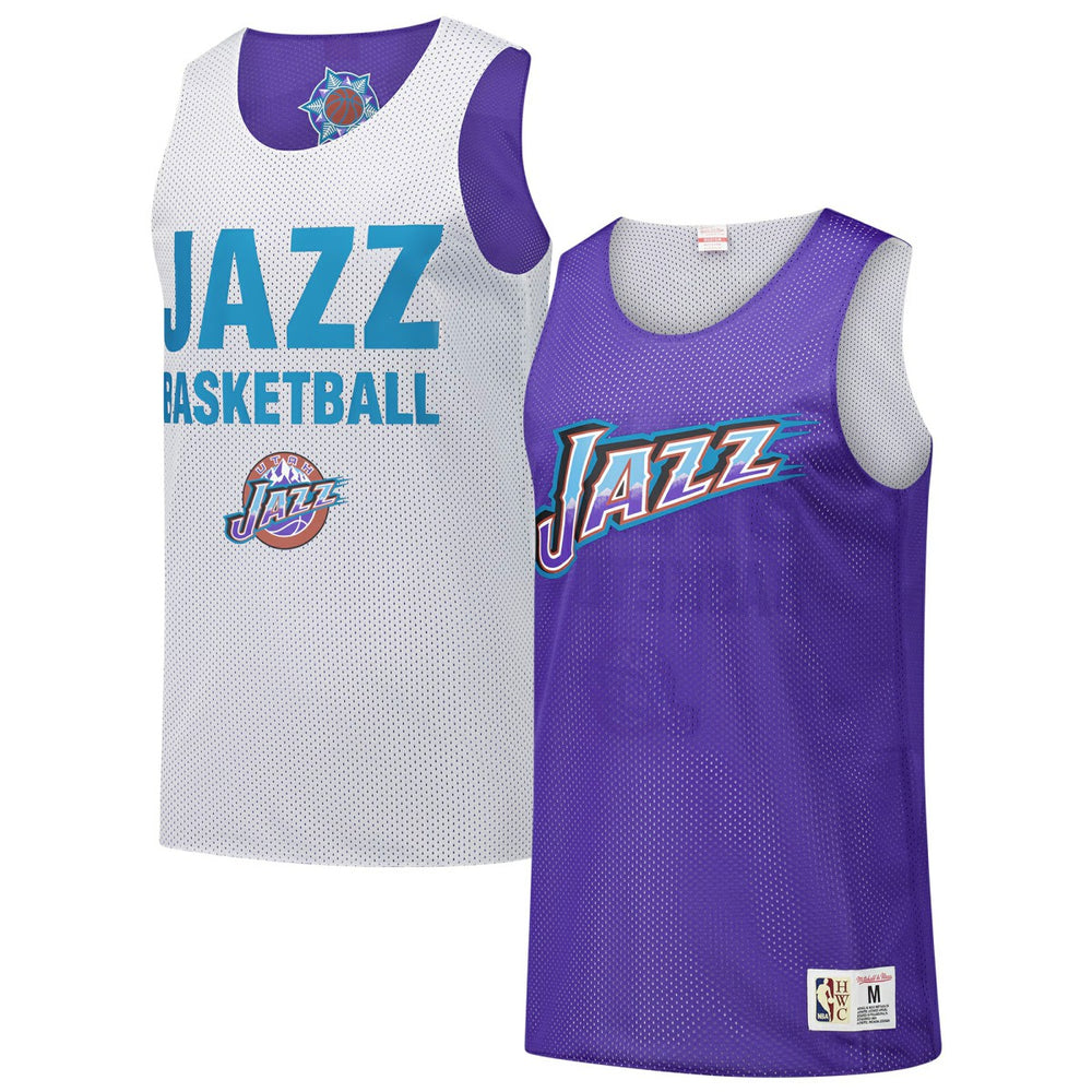 Utah Jazz Hardwood Classics Reversible Mesh Practice Jersey - Purple | Mitchell & Ness for sale