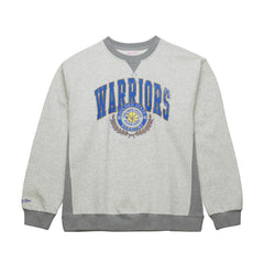 Golden State Warriors Vintage Logo Pullover Sweatshirt sale - Heather Gray | Mitchell & Ness for sale
