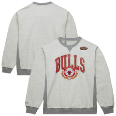 Chicago Bulls Vintage Logo Pullover Sweatshirt - Heather Gray | Mitchell & Ness on sale