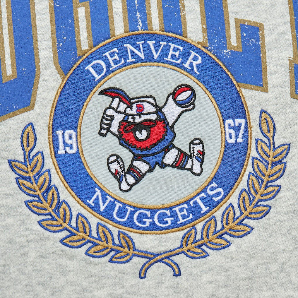 Denver Nuggets Vintage Logo Pullover Sweatshirt sale - Heather Gray | Mitchell & Ness cheap