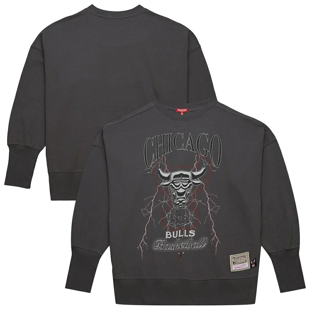 Chicago Bulls Women's Hardwood Classics Lightweight Pullover Sweatshirt - Charcoal | Mitchell & Ness sale