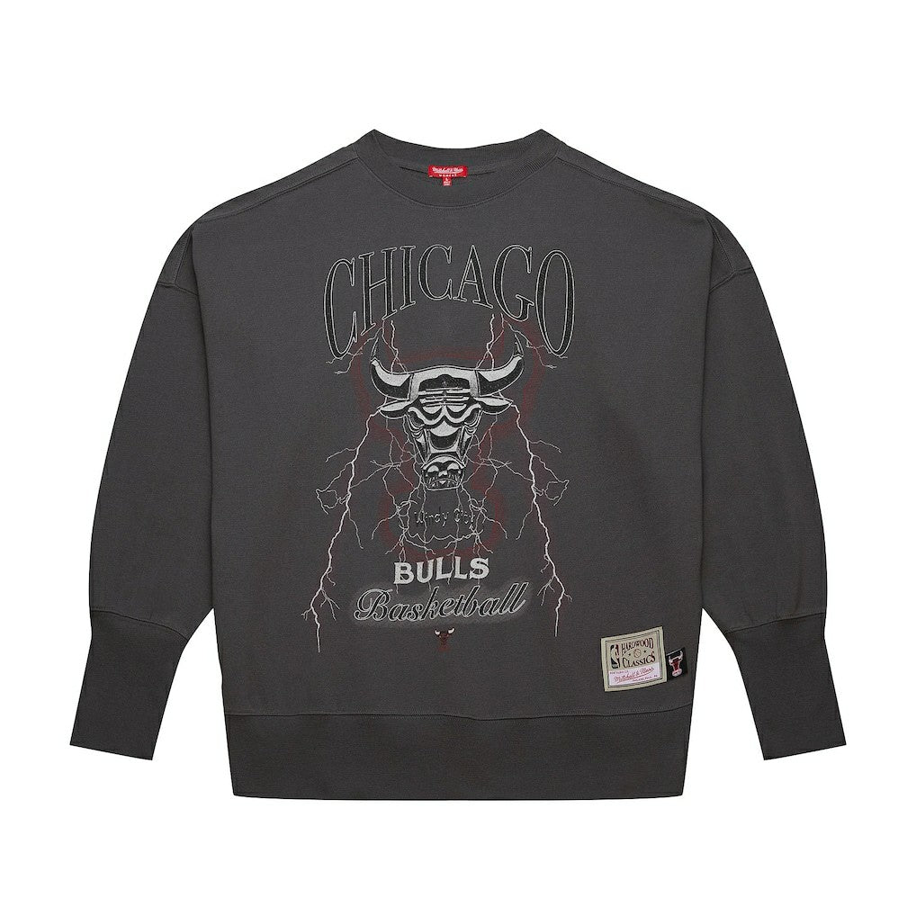 Chicago Bulls Women's Hardwood Classics Lightweight Pullover Sweatshirt - Charcoal | Mitchell & Ness sale