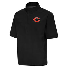 NFL Chicago Bears Antigua Brisk Short Sleeve Quarter-Zip Windshirt