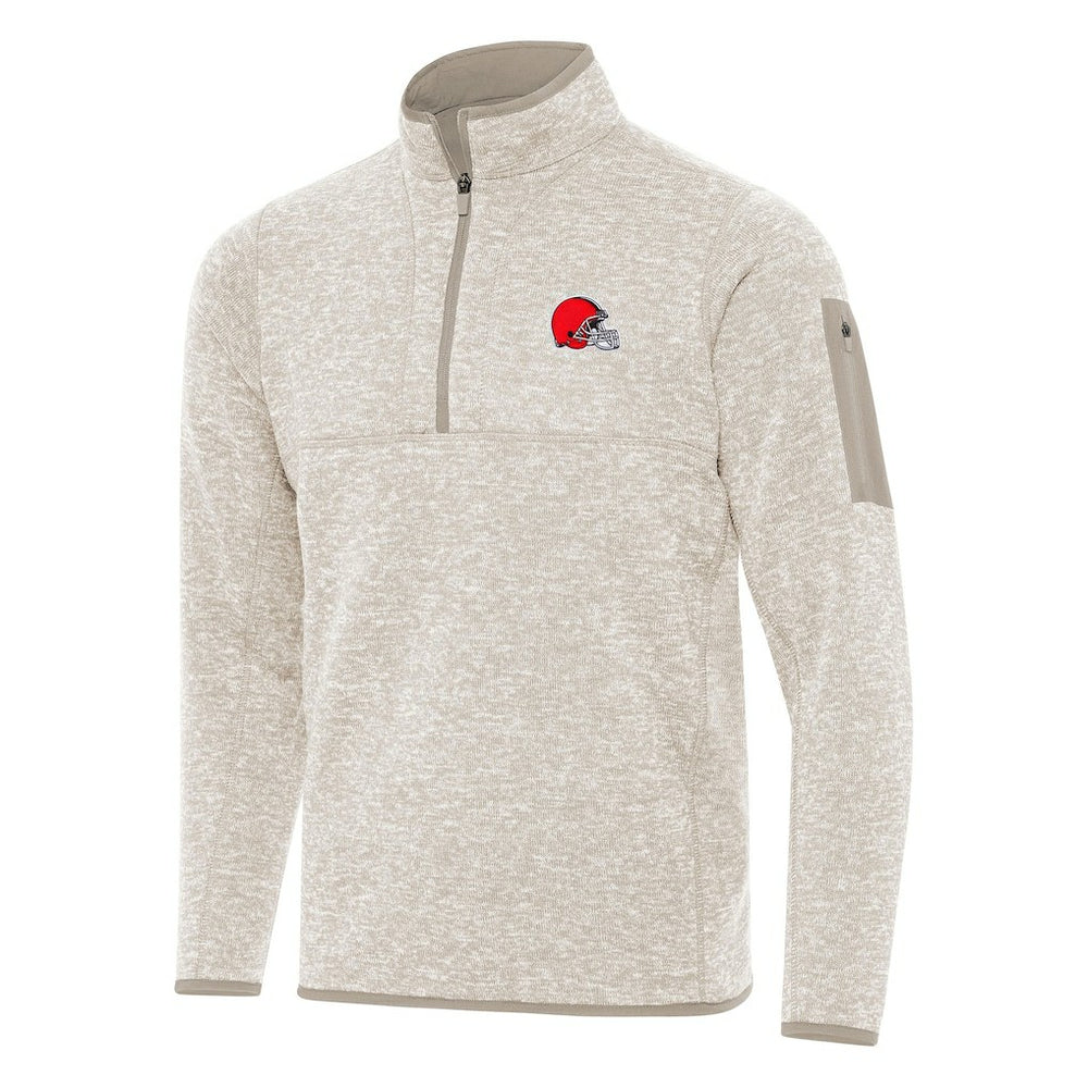NFL Cleveland Browns Antigua Fortune Quarter-Zip Pullover Jacket