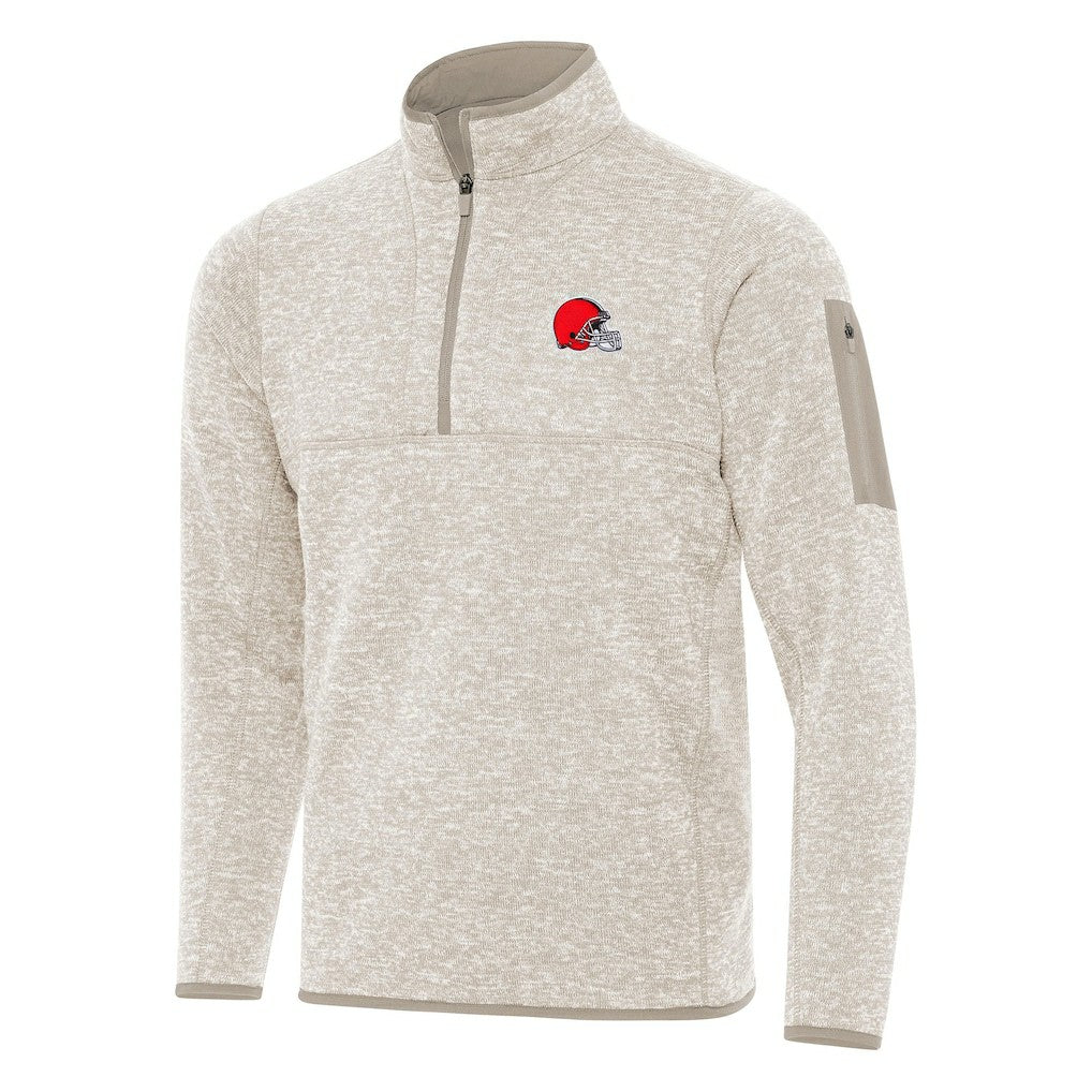 NFL Cleveland Browns Antigua Fortune Quarter-Zip Pullover Jacket