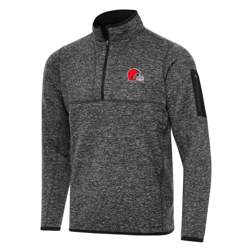 NFL Cleveland Browns Antigua Fortune Quarter-Zip Pullover Jacket