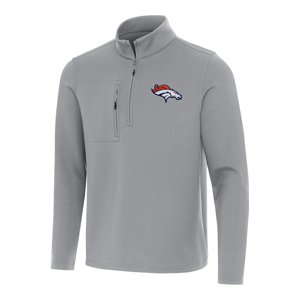 NFL Denver Broncos Antigua Insider Quarter-Zip Pullover Top