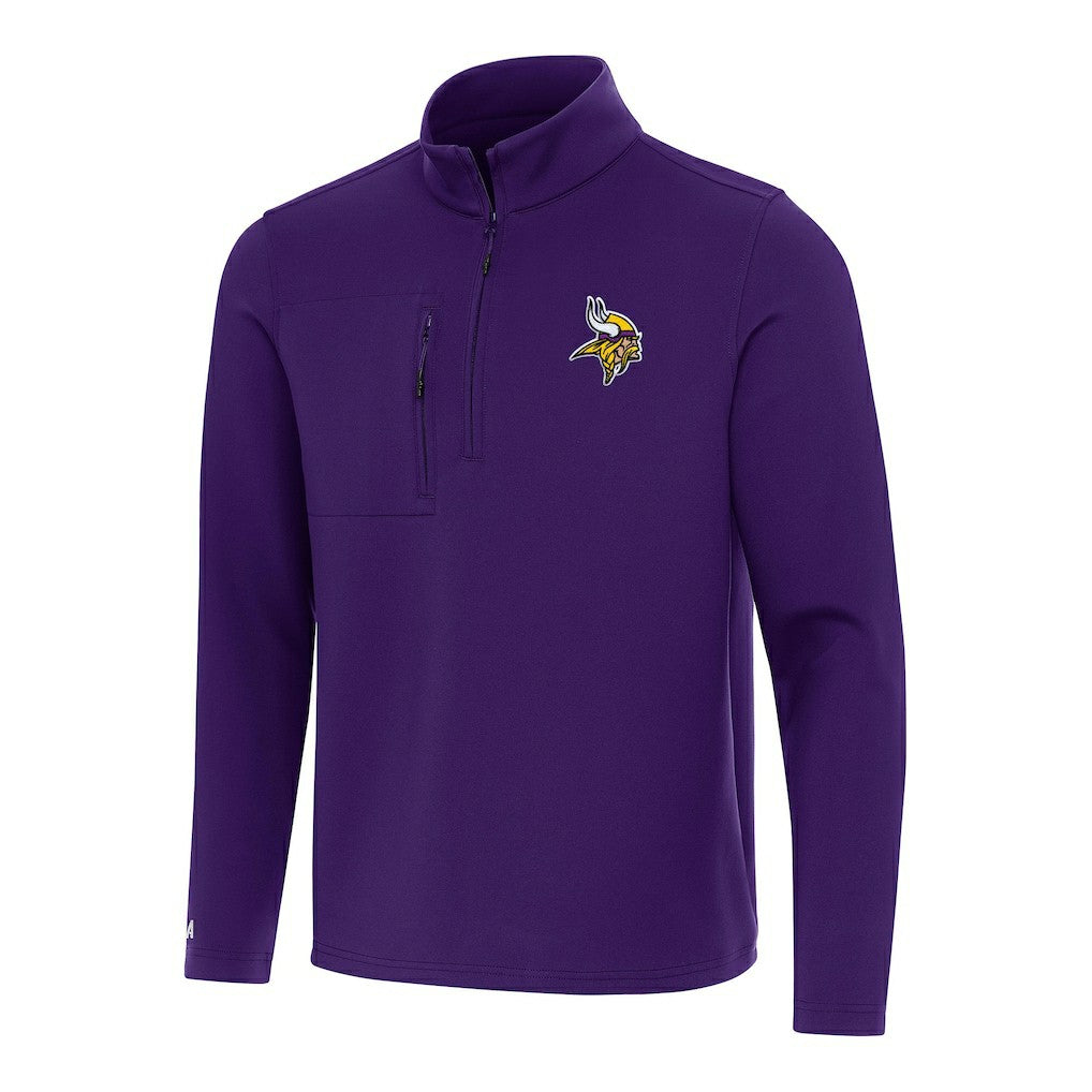NFL Minnesota Vikings Antigua Insider Quarter-Zip Pullover Top