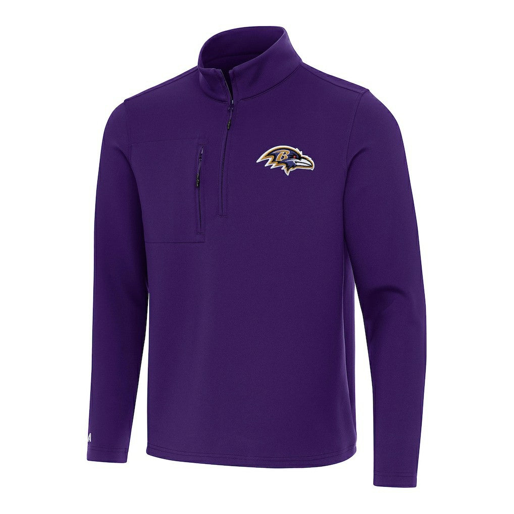 NFL Baltimore Ravens Antigua Insider Quarter-Zip Pullover Top