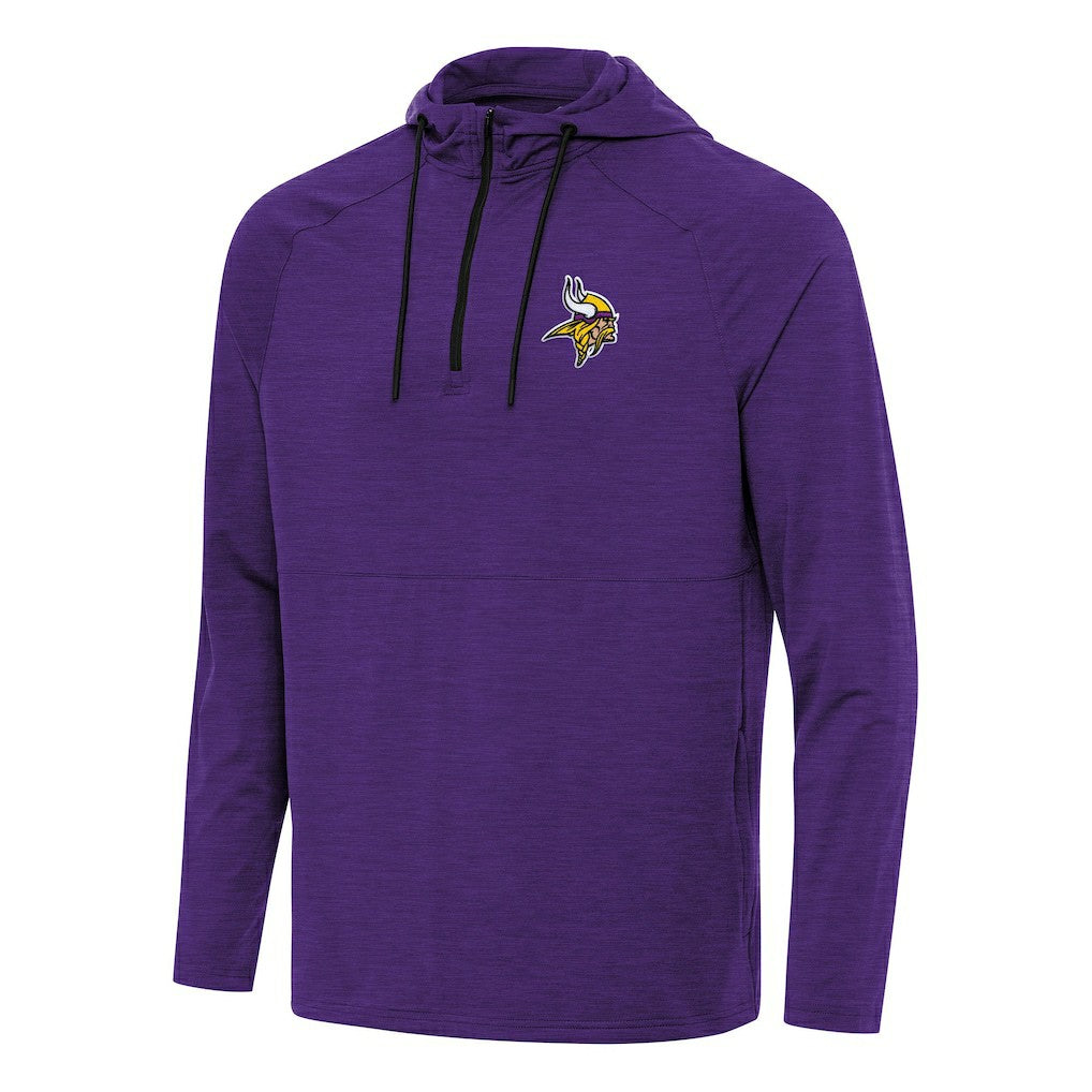 NFL Minnesota Vikings Antigua Spikes Quarter-Zip Pullover Hoodie