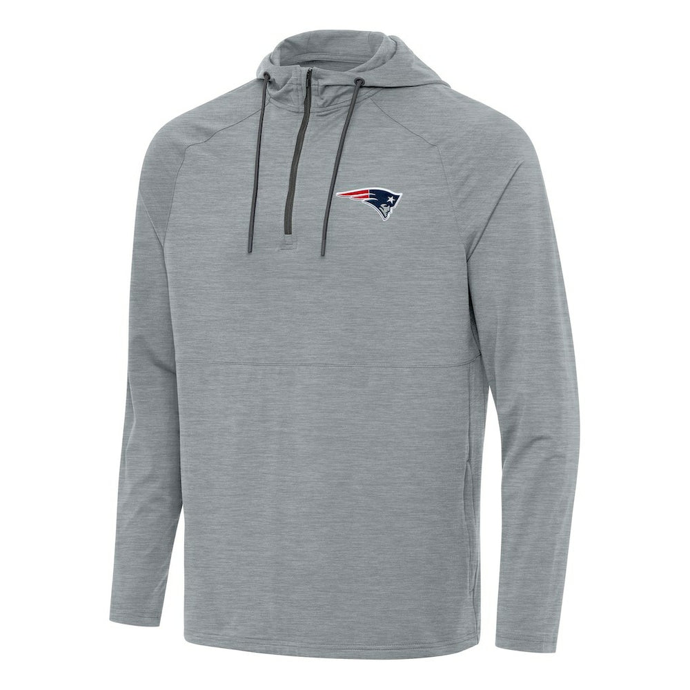 NFL New England Patriots Antigua Spikes Quarter-Zip Pullover Hoodie