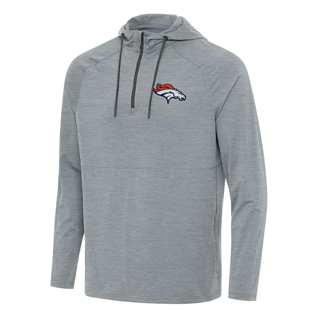 NFL Denver Broncos Antigua Spikes Quarter-Zip Pullover Hoodie