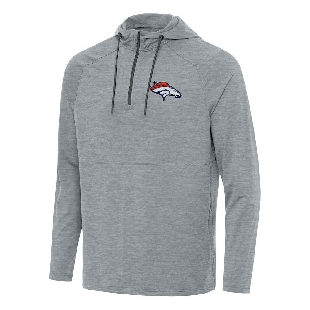 NFL Denver Broncos Antigua Spikes Quarter-Zip Pullover Hoodie