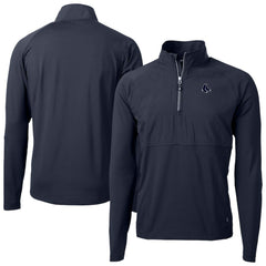 Boston Red Sox Cutter & Buck Adapt Eco Hybrid Raglan DryTec Quarter-Zip Jacket - Navy