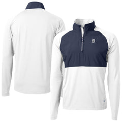 Detroit Tigers Cutter & Buck Adapt Eco Hybrid Raglan DryTec Quarter-Zip Jacket - White