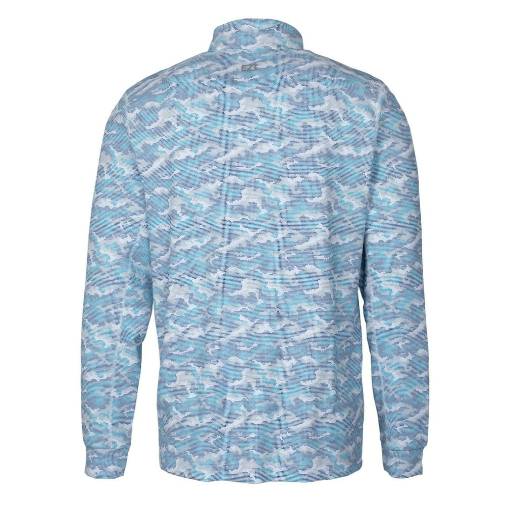 Detroit Tigers Cutter & Buck Traverse Eco Camo Tri-Blend DryTec Quarter-Zip Jacket - Light Blue