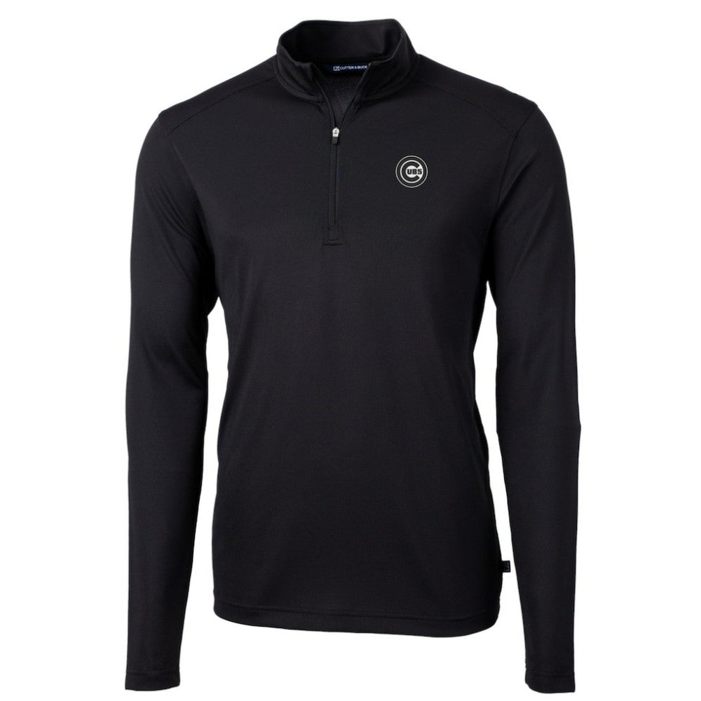 Chicago Cubs Cutter & Buck Virtue Eco Pique Quarter-Zip Jacket - Black