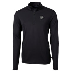 Chicago Cubs Cutter & Buck Virtue Eco Pique Quarter-Zip Jacket - Black