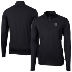 Kansas City Royals Cutter & Buck Virtue Eco Pique Quarter-Zip Jacket - Black