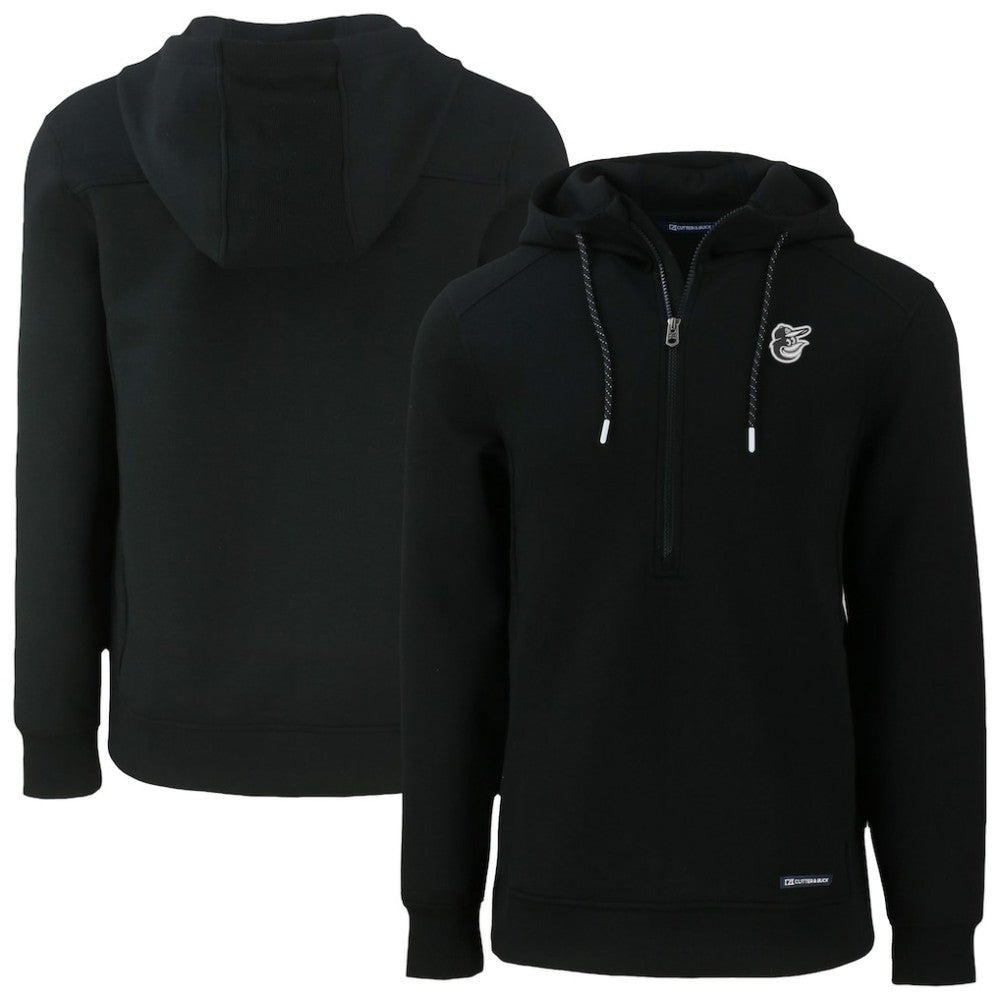 Baltimore Orioles Cutter & Buck Roam Eco Recycled Half-Zip Pullover Hoodie - Black