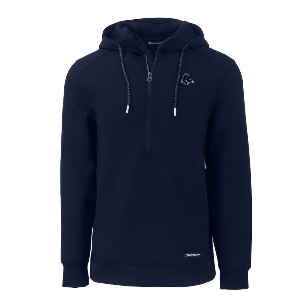 Boston Red Sox Cutter & Buck Roam Eco Recycled Half-Zip Pullover Hoodie - Navy