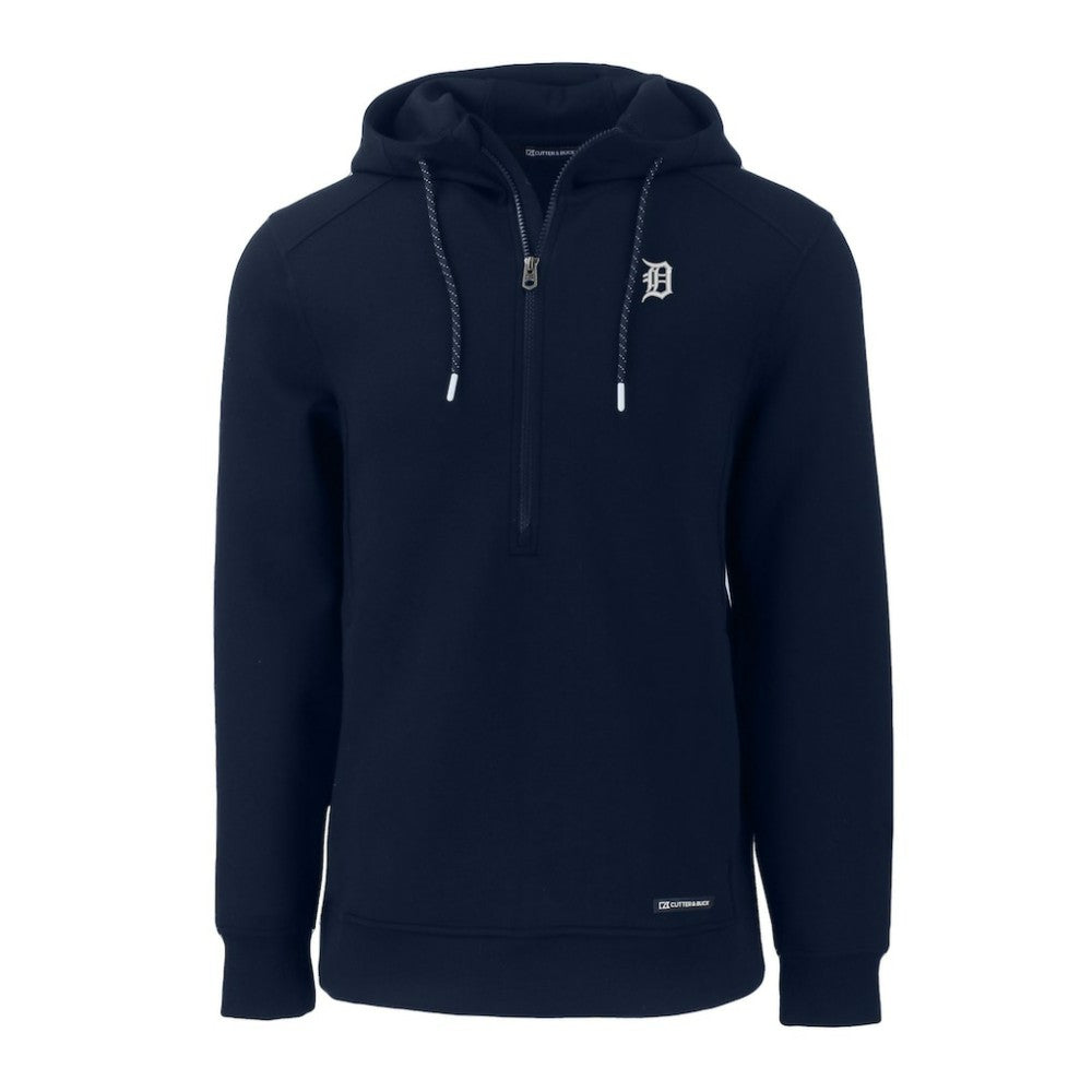 Detroit Tigers Cutter & Buck Roam Eco Recycled Half-Zip Pullover Hoodie - Navy