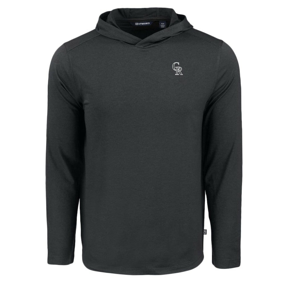 Colorado Rockies Cutter & Buck Coastline Epic Comfort Eco Recycled Long Sleeve Hoodie T-Shirt - Black