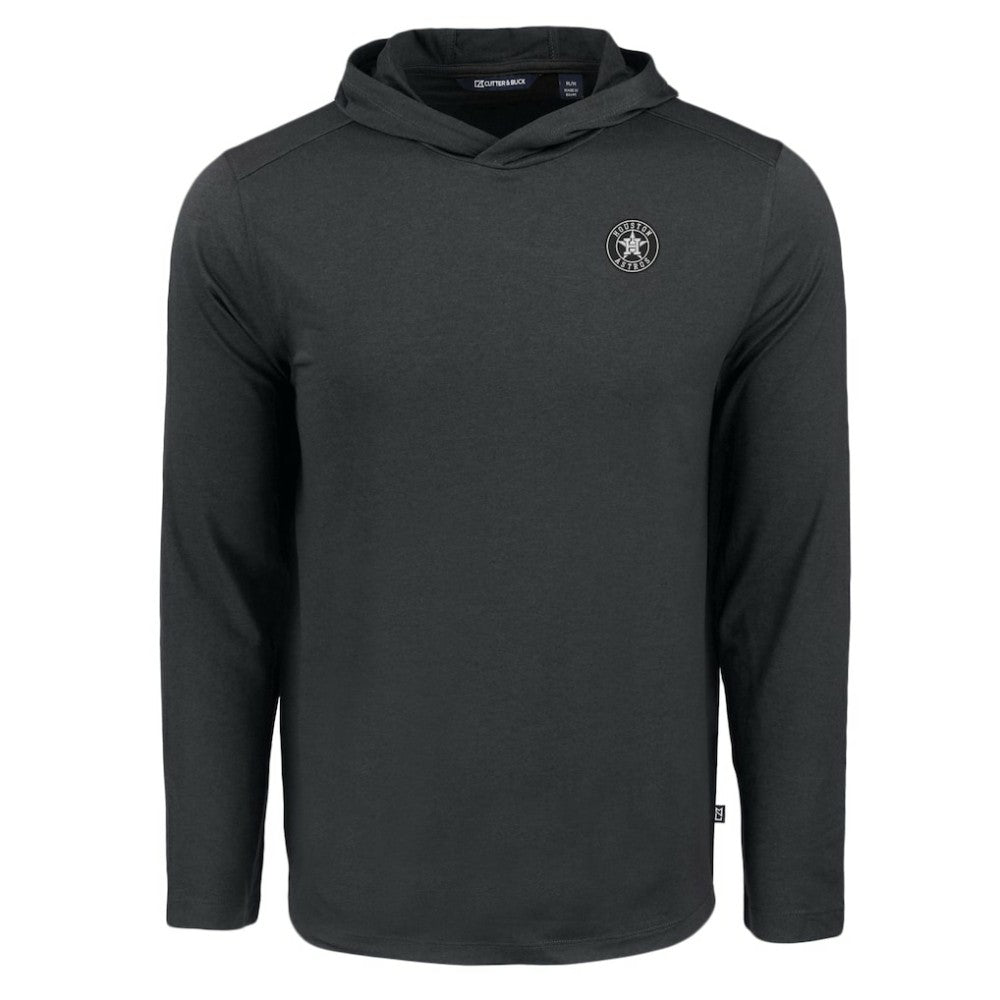 Houston Astros Cutter & Buck Coastline Epic Comfort Eco Recycled Long Sleeve Hoodie T-Shirt - Black